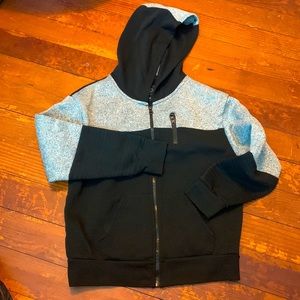 ROK gray-black combo zipper jacket.